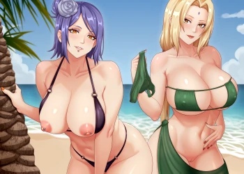 Konan And Tsunade At The Beach
